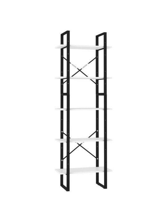 Knihovna s 5 policemi bílá 60 x 30 x 175 cm kompozitní dřevo