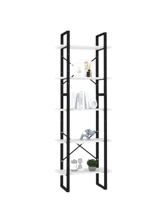 Knihovna s 5 policemi bílá 60 x 30 x 175 cm kompozitní dřevo