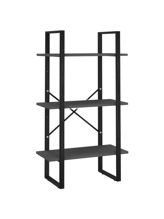 Knihovna s 5 policemi šedá 60 x 30 x 175 cm kompozitní dřevo