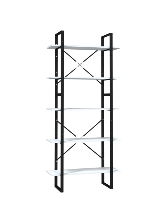 Knihovna s 5 policemi bílá 80 x 30 x 175 cm kompozitní dřevo