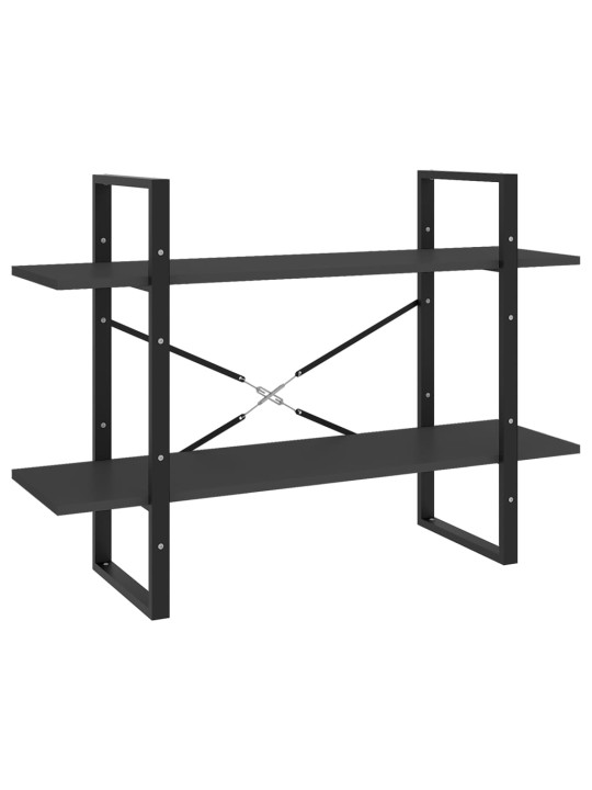 Knihovna s 5 policemi šedá 100 x 30 x 175 cm borové dřevo