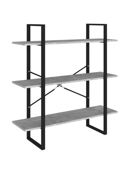 Knihovna s 5 policemi betonově šedá 100 x 30 x 175 cm kompozit