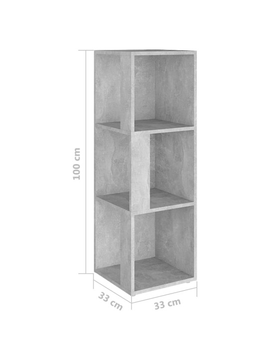 Rohová skříňka betonově šedá 33 x 33 x 100 cm kompozitní dřevo