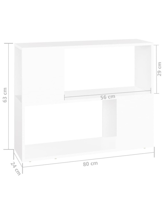 TV stolek bílý 80 x 24 x 63 cm kompozitní dřevo