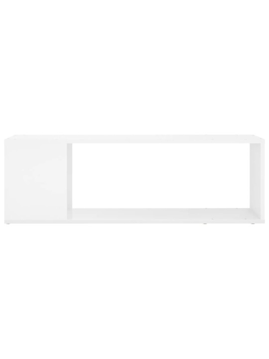 TV stolek bílý s vysokým leskem 100x24x32 cm kompozitní dřevo