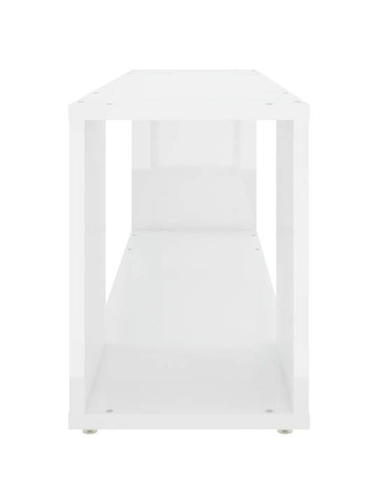 TV stolek bílý s vysokým leskem 100x24x32 cm kompozitní dřevo