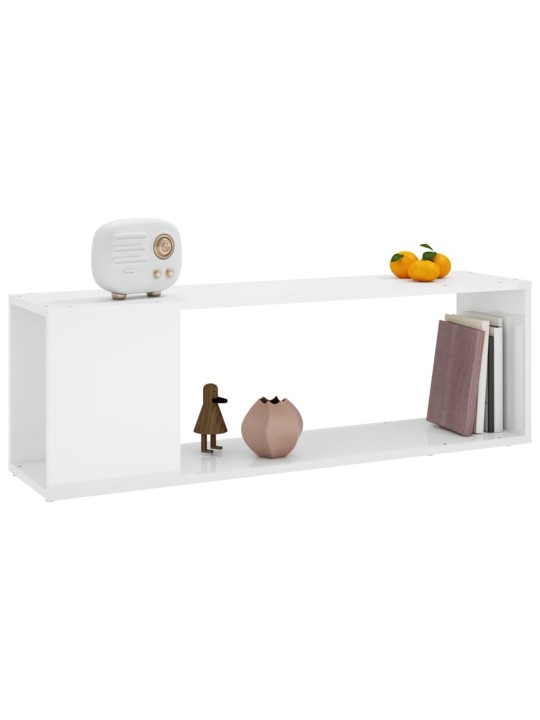 TV stolek bílý s vysokým leskem 100x24x32 cm kompozitní dřevo