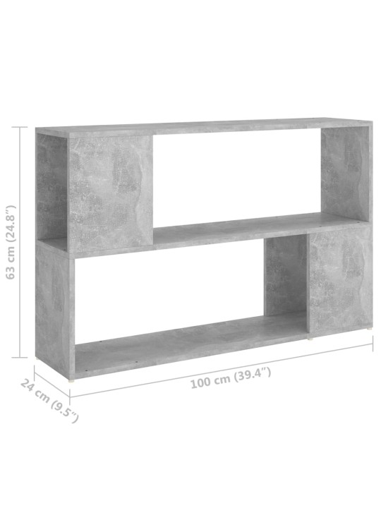 Knihovna betonově šedá 100 x 24 x 63 cm kompozitní dřevo