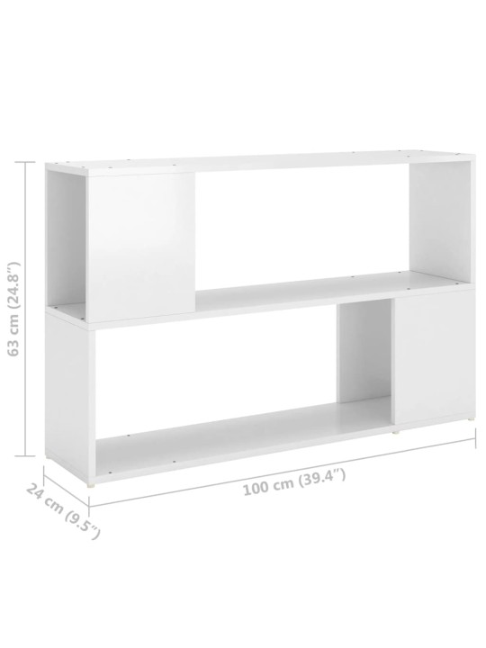 Knihovna bílá s vysokým leskem 100x24x63 cm kompozitní dřevo