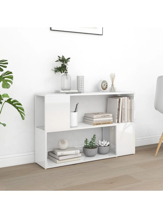 Knihovna bílá s vysokým leskem 100x24x63 cm kompozitní dřevo