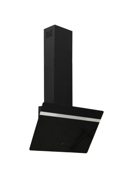 Nástěnná digestoř 60 cm ocel a tvrzené sklo černá