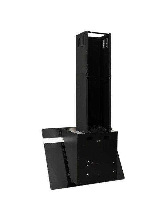 Nástěnná digestoř 60 cm ocel a tvrzené sklo černá