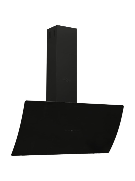 Nástěnná digestoř 90 cm ocel a tvrzené sklo černá