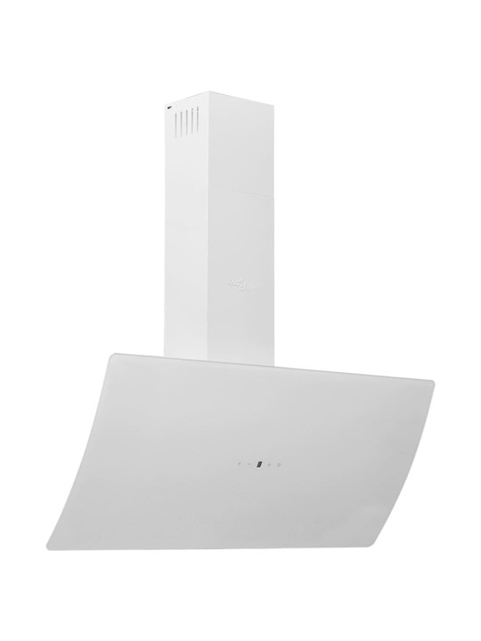 Nástěnná digestoř 90 cm ocel a tvrzené sklo bílá