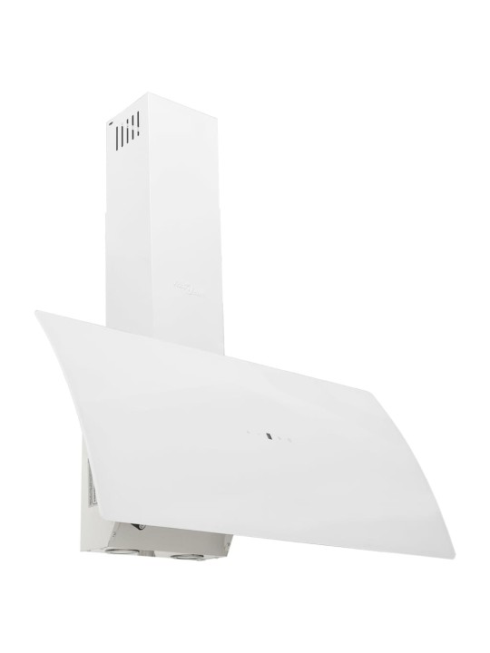 Nástěnná digestoř 90 cm ocel a tvrzené sklo bílá