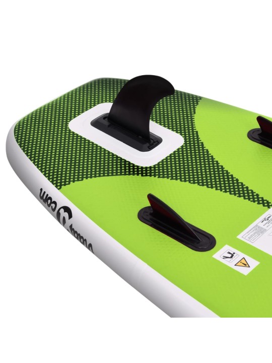 Nafukovací SUP paddleboard a příslušenství zelený 300x76x10 cm