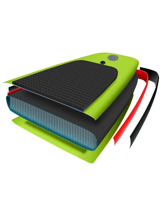 Nafukovací SUP paddleboard a příslušenství zelený 300x76x10 cm