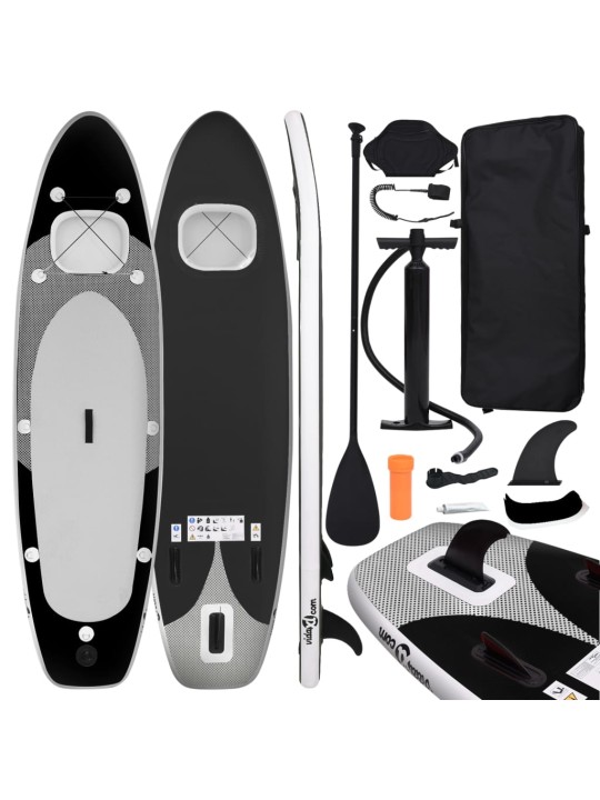 Nafukovací SUP paddleboard s příslušenstvím černý 300x76x10 cm