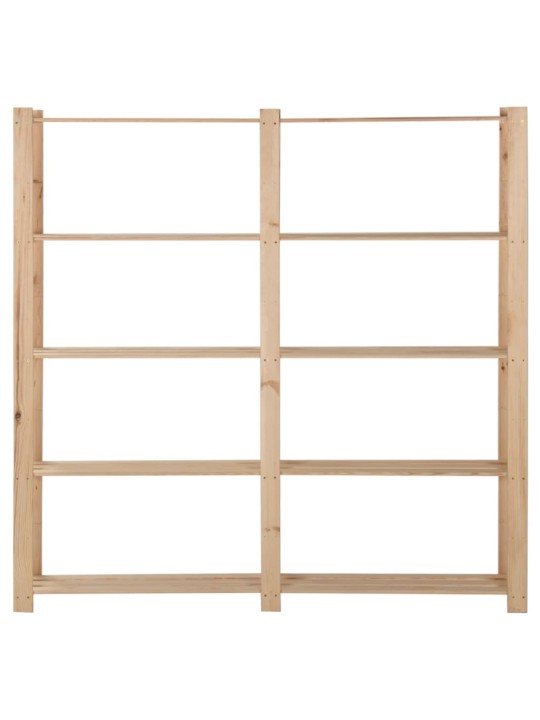 Úložný regál s 5 policemi 170 x 28,5 x 170 cm masivní borovice