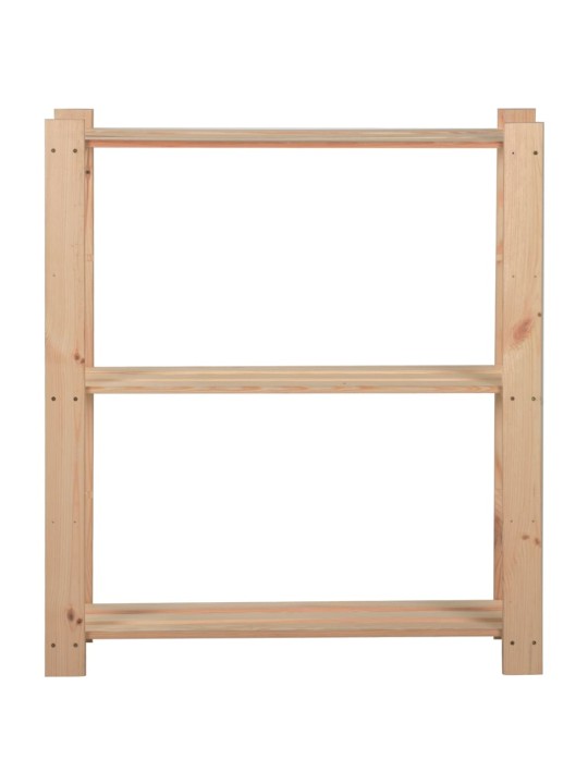 Úložný regál se 3 policemi 80 x 28,5 x 90 cm masivní borovice