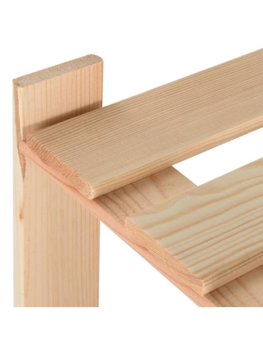 Úložný regál se 3 policemi 80 x 28,5 x 90 cm masivní borovice