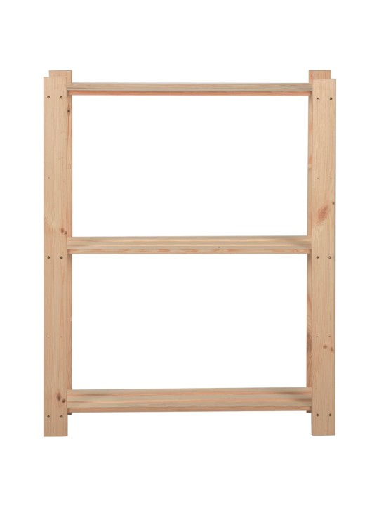Úložný regál se 3 policemi 60 x 28,5 x 90 cm masivní borovice