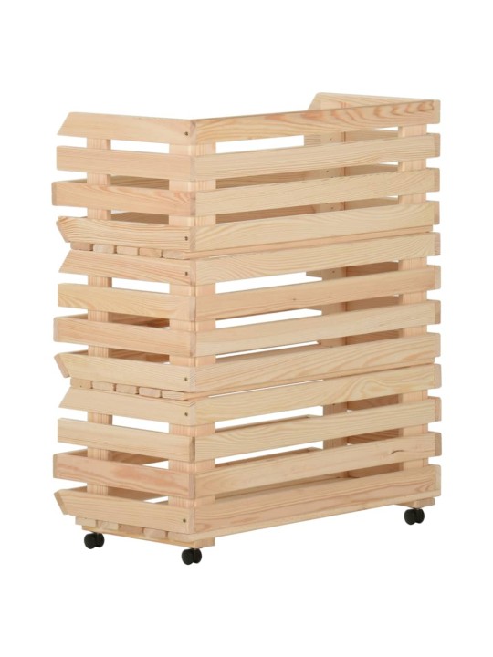 Vozík na zeleninu 77 x 30 x 80 cm masivní borové dřevo