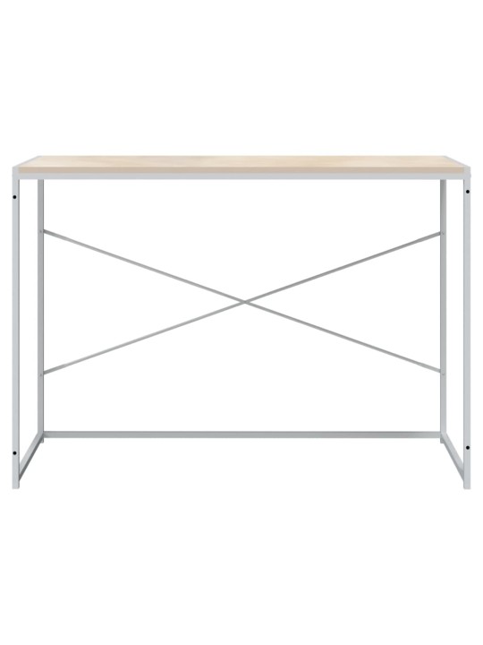 Počítačový stůl bílý a dub 110 x 60 x 70 cm kompozitní dřevo
