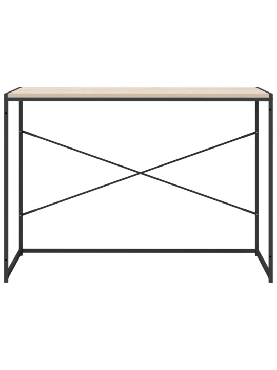 Počítačový stůl černý a dub 110 x 60 x 70 cm kompozitní dřevo
