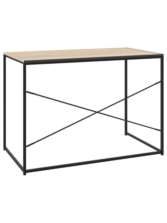 Počítačový stůl černý a dub 110 x 60 x 70 cm kompozitní dřevo