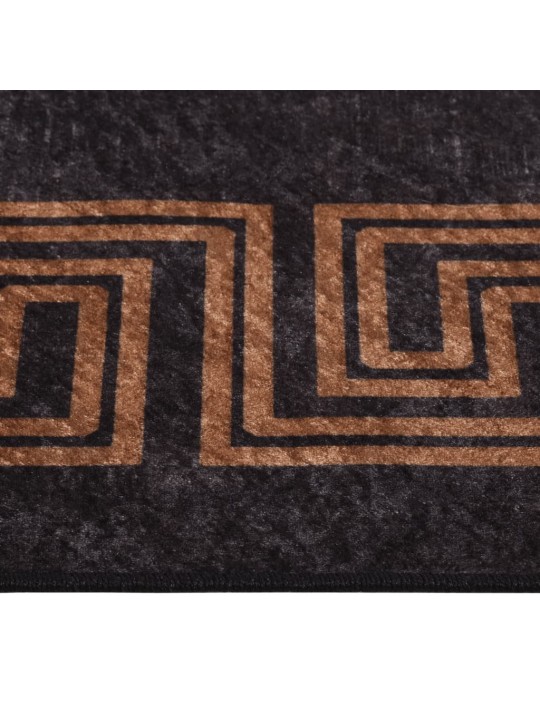 Koberec pratelný 80 x 300 cm černý a zlatý protiskluzový
