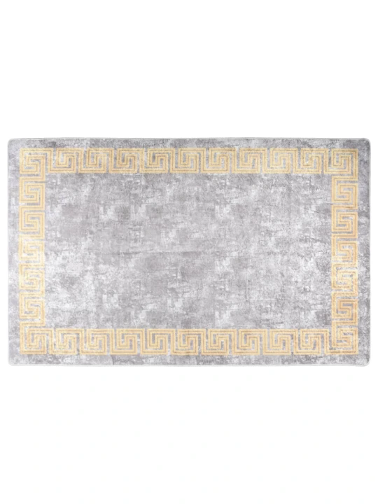 Koberec pratelný 80 x 150 cm šedý protiskluzový