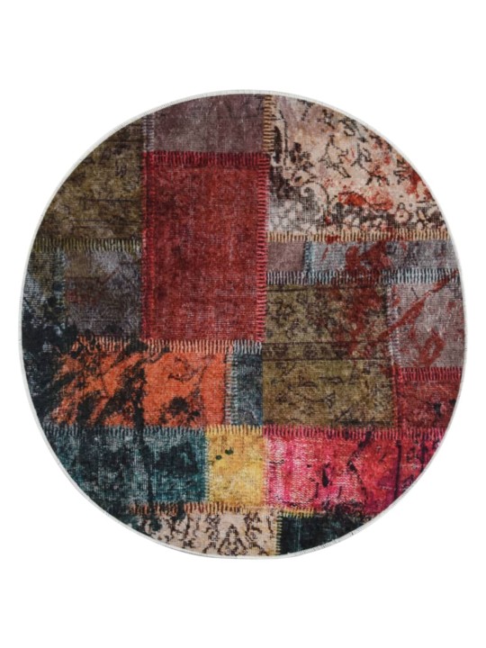 Koberec pratelný patchwork ⌀ 120 cm vícebarevný protiskluzový