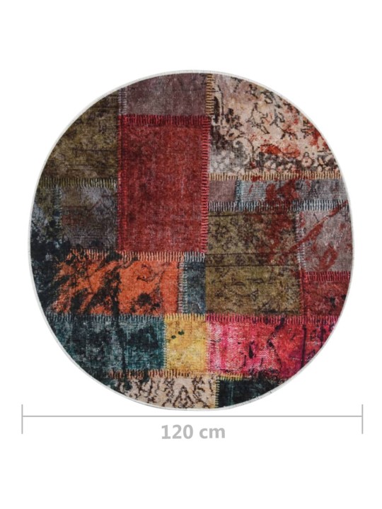 Koberec pratelný patchwork ⌀ 120 cm vícebarevný protiskluzový
