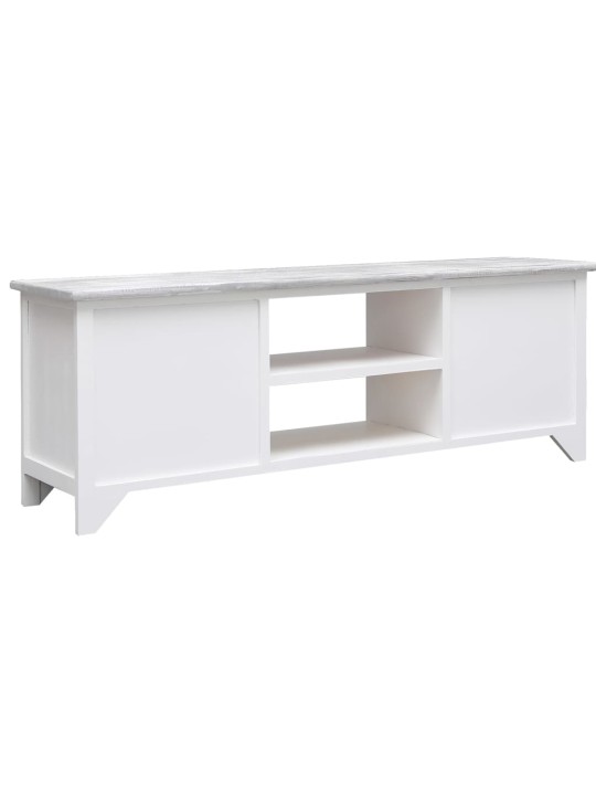 TV stolek bílo-šedý 108 x 30 x 40 cm masivní dřevo pavlovnie