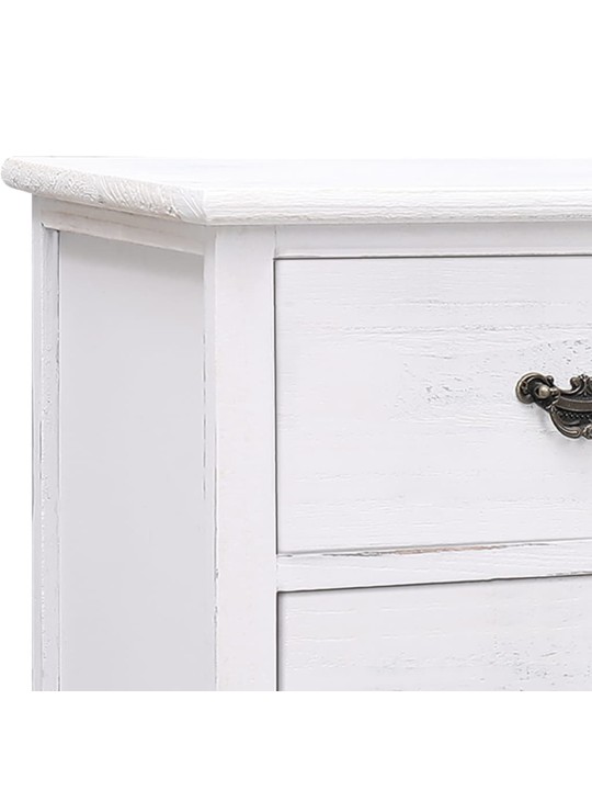 TV stolek bílý s patinou 108x30x40 cm masivní dřevo pavlovnie