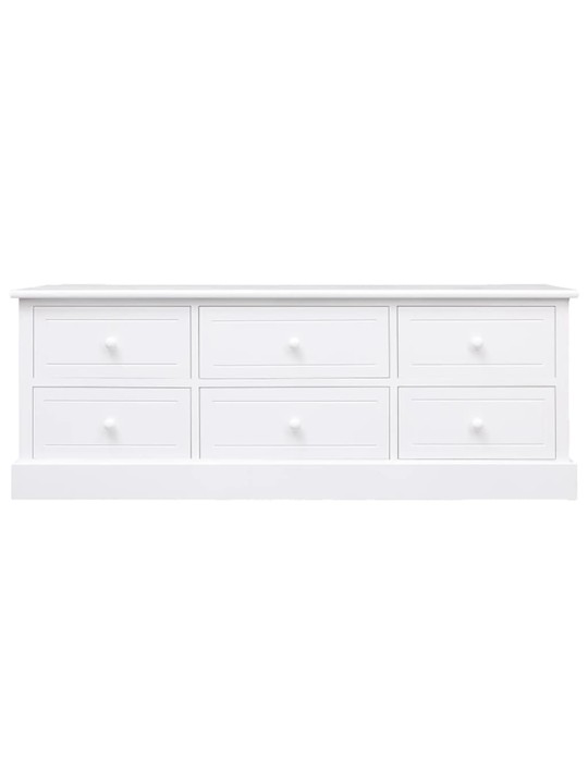 TV stolek bílý 108 x 30 x 40 cm masivní dřevo pavlovnie