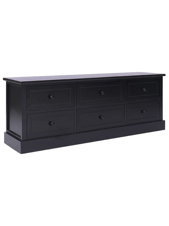 TV stolek černý 108 x 30 x 40 cm masivní dřevo pavlovnie