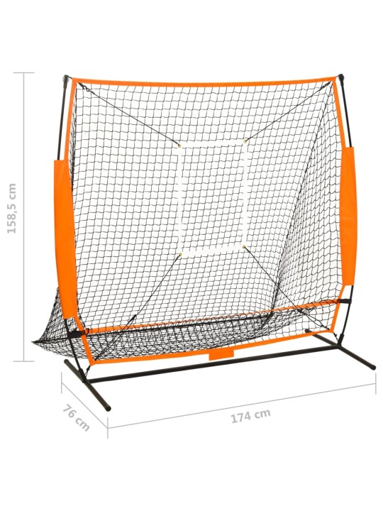 Tréninková síť pro baseball černá 174 x 76 x 158,5 cm