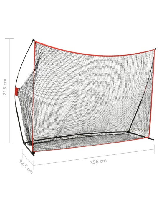 Golfová odpalovací síť 356 x 92,5 x 215 cm kov
