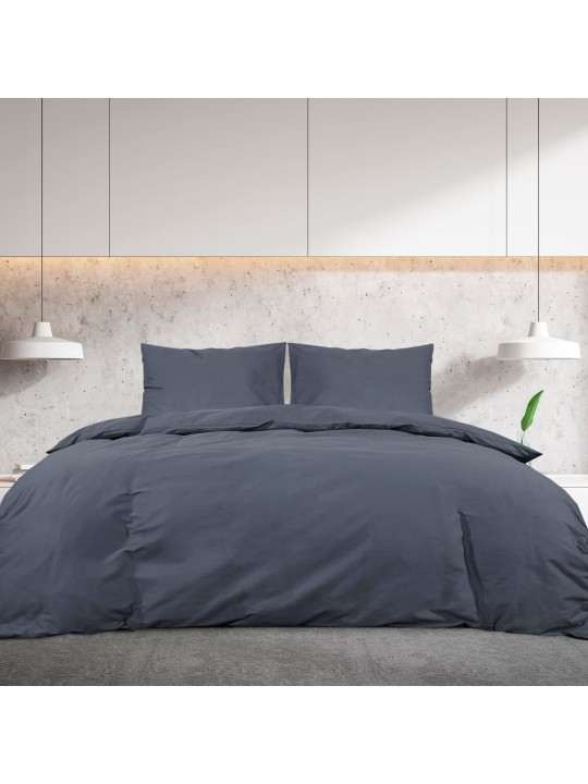 Sada ložního prádla antracitová 200 x 200 cm lehké mikrovlákno