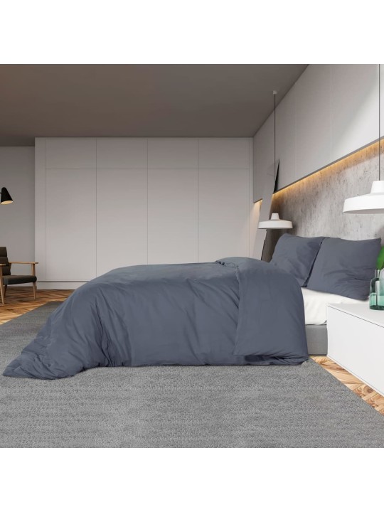 Sada ložního prádla antracitová 200 x 200 cm lehké mikrovlákno