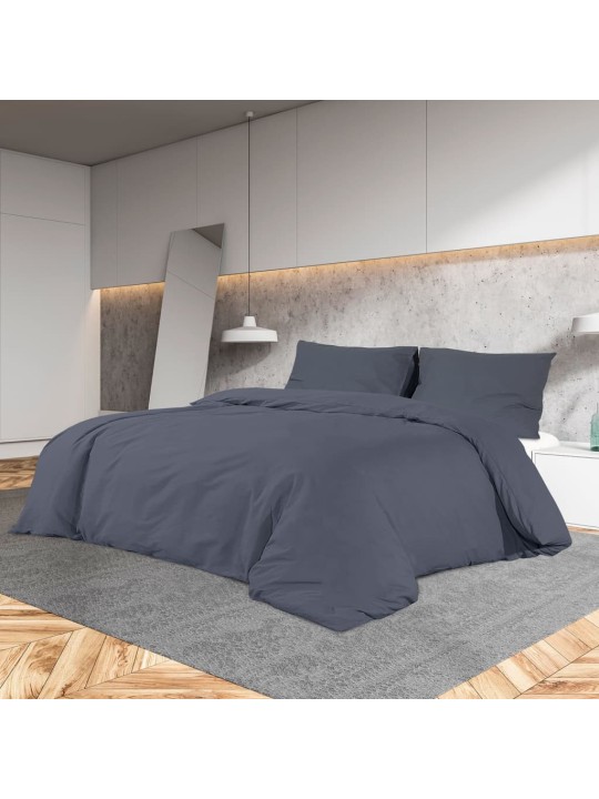 Sada ložního prádla antracitová 200 x 200 cm lehké mikrovlákno