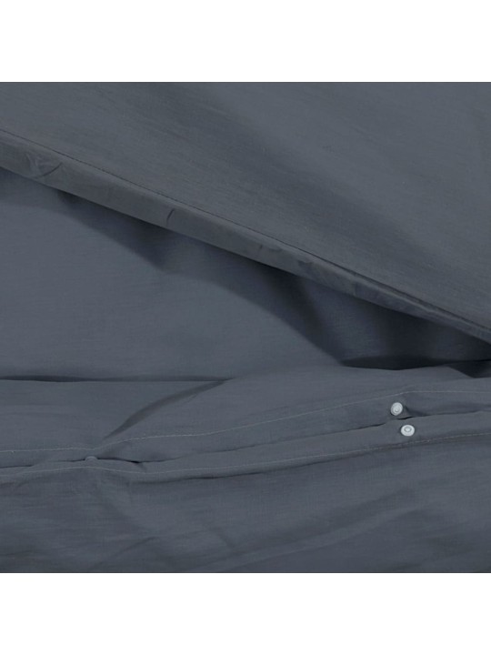 Sada ložního prádla antracitová 260 x 240 cm lehké mikrovlákno