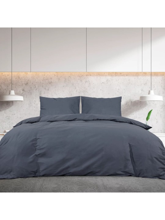 Sada ložního prádla antracitová 200 x 200 cm lehké mikrovlákno