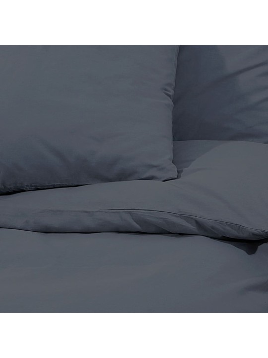Sada ložního prádla antracitová 200 x 200 cm lehké mikrovlákno