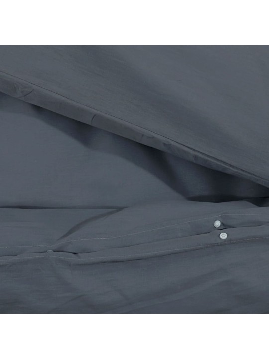Sada ložního prádla antracitová 200 x 220 cm lehké mikrovlákno