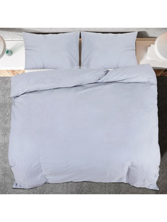 Sada ložního prádla šedá 200 x 200 cm lehké mikrovlákno