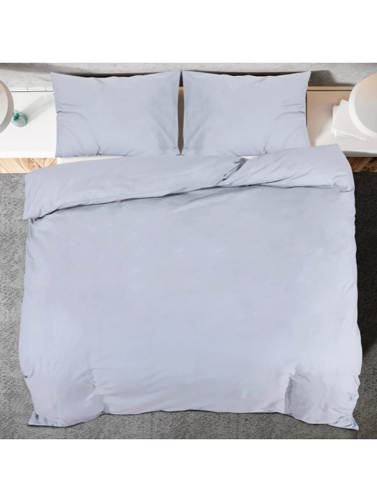 Sada ložního prádla šedá 200 x 200 cm lehké mikrovlákno