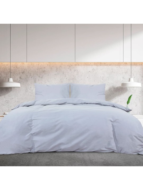 Sada ložního prádla šedá 260 x 240 cm lehké mikrovlákno